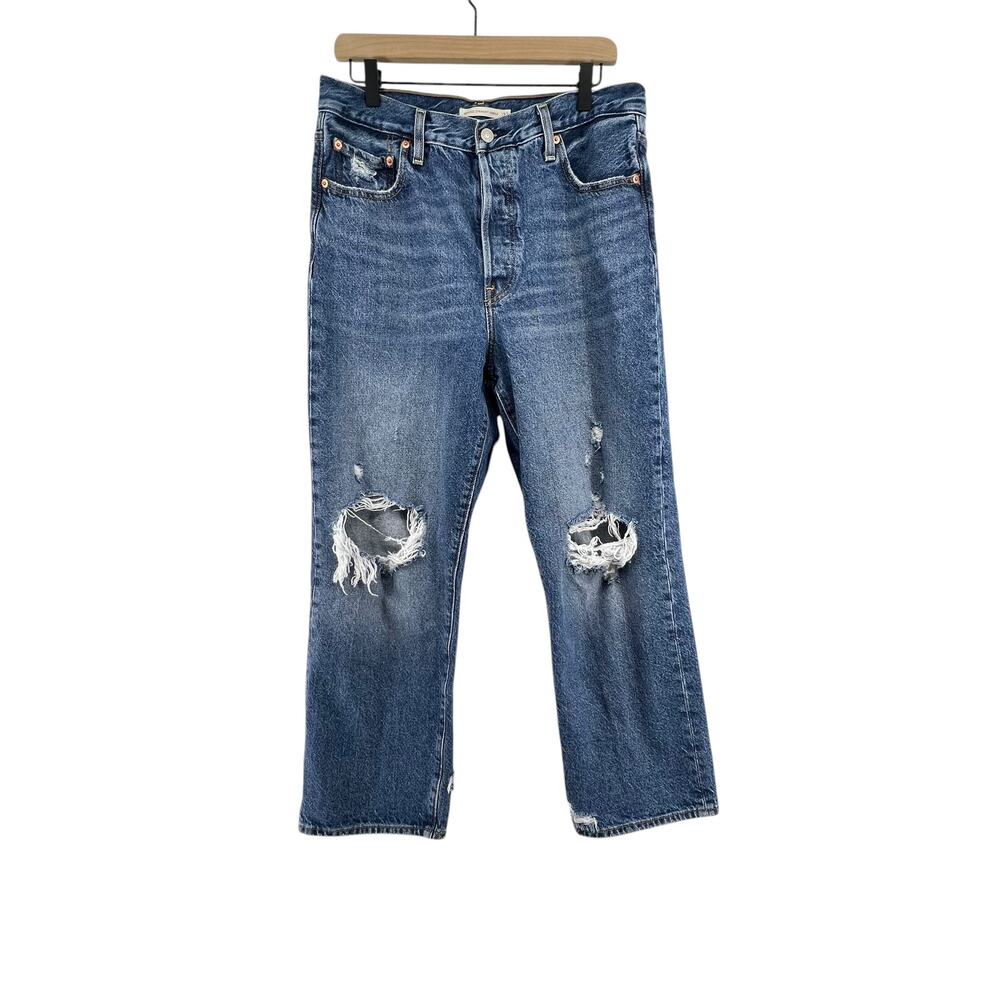Levi's Ribcage Straight Ankle Size 32 Jeans High Rise Button Fly